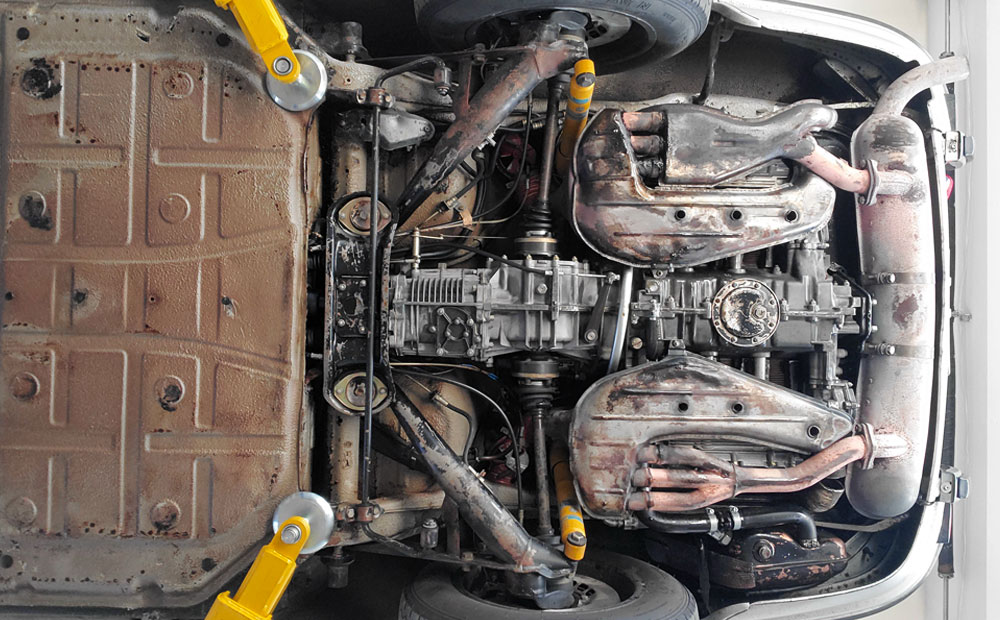 classic porsche specific inspection- chassis and undercarriage inspection